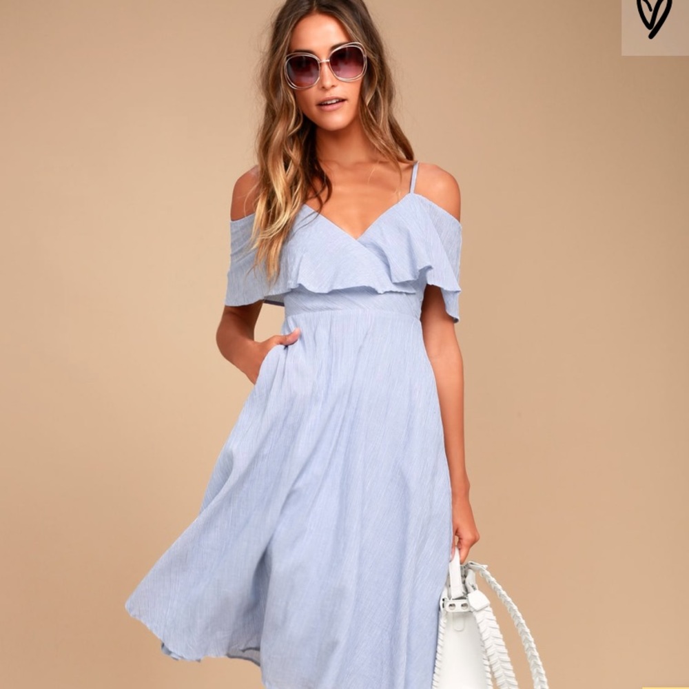 Lulu’s Yacht  Rock Blue & White striped Dress